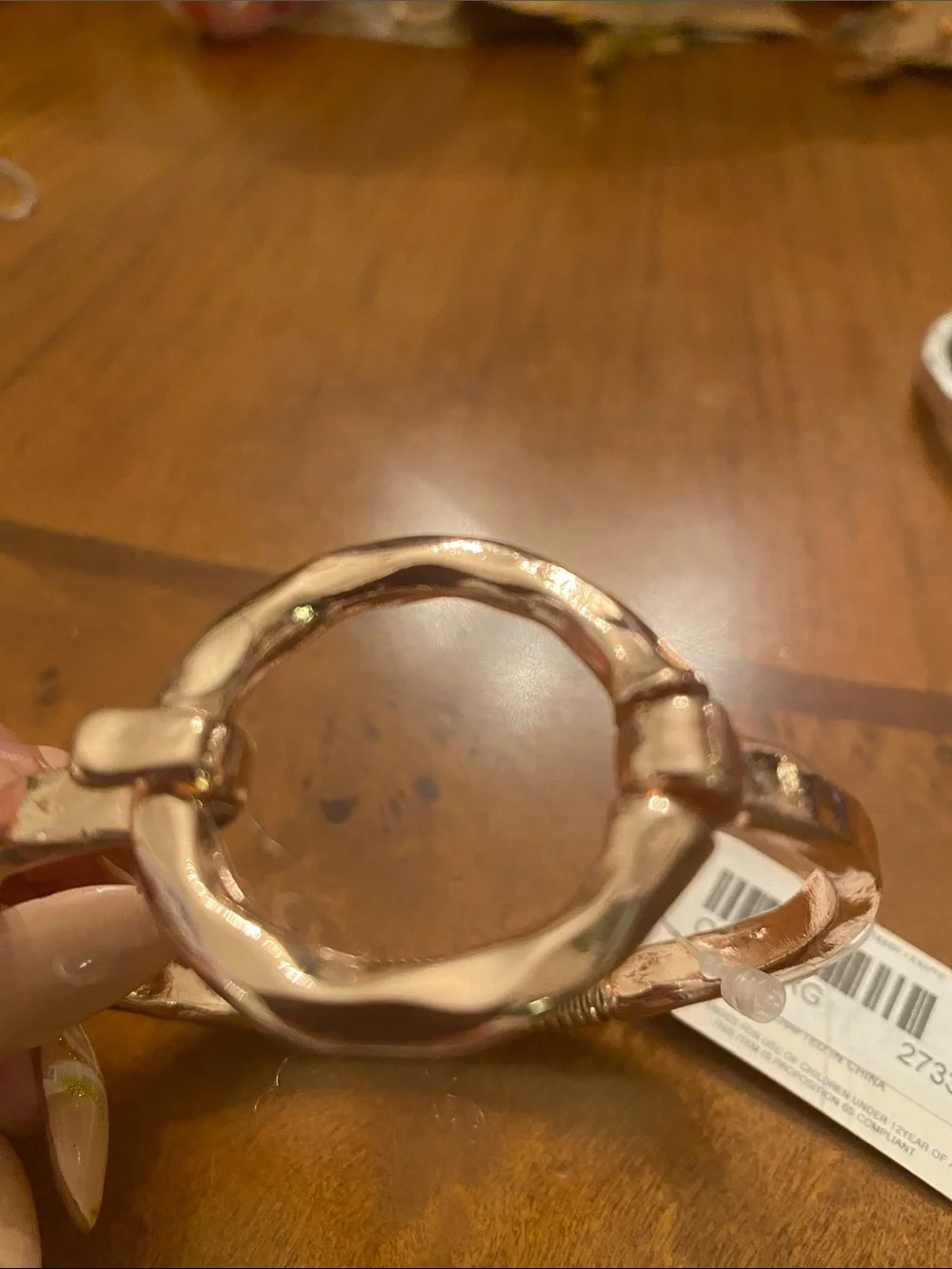Pomina Women's Gold Open Circle Bangle Bracelet